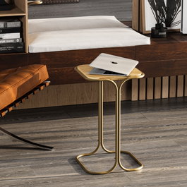 Hanah Home Mesa de Centro Shb-001-C Dorado y Natural
